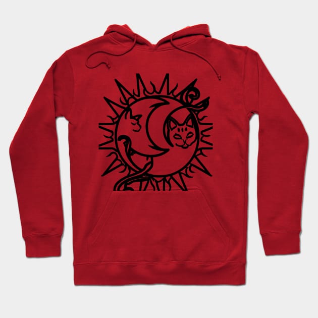 Sun and cats Hoodie by lazykitty